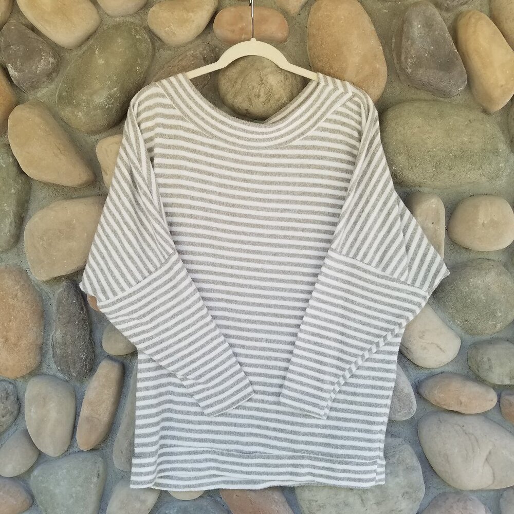 THYME AND HONEY Striped Crewneck | Super Soft And Cozy Spring Sweater